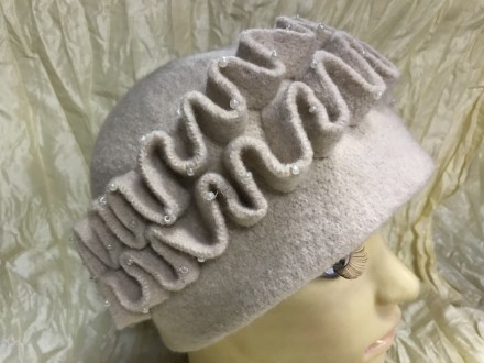 Оригінальна тепла Частково подвійна жіноча шапка виготовлена з російського м'яко. . фото 3
