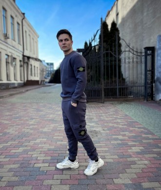 Cпортивный костюм мужской теплый двойка серый брендовый Stone Island. Київ. фото 1 Cпортивный костюм мужской теплый двойка серый брендовый Stone Island. Київ. фото 1