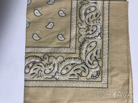 Стильная хлопковая бандана - платок с классическим рисунком . Размер 55 х 55 смП. . фото 1