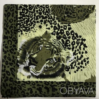 Стильная бандана - платок с рисунком тигра и леопардовым принтом . Продавая голо. . фото 1