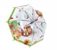 Красивые детские прозрачные зонтики с зверятами , полуавтомат ,оснащены 8 спицам. . фото 4