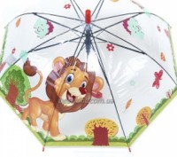 Красиві прозорі дитячі парасольки з звірятами , напівавтомат ,оснащені 8 спицями. . фото 7