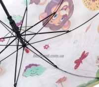 Красивые детские прозрачные зонтики с зверятами , полуавтомат ,оснащены 8 спицам. . фото 8