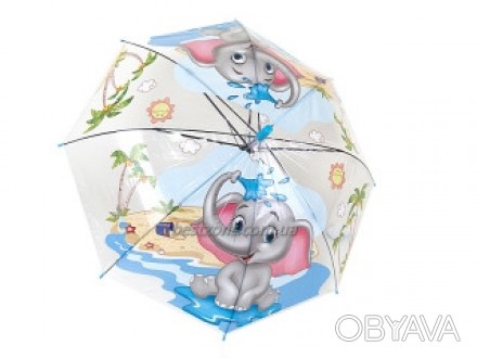 Красиві прозорі дитячі парасольки з звірятами , напівавтомат ,оснащені 8 спицями. . фото 1
