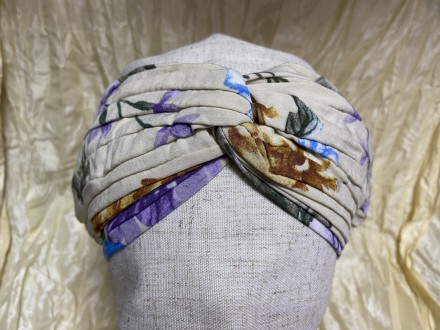 .Летняя бандана-шапка-чалма-косынка плетением в форме чалмы. (регулировка размер. . фото 3