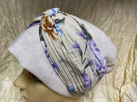 .Летняя бандана-шапка-чалма-косынка плетением в форме чалмы. (регулировка размер. . фото 4