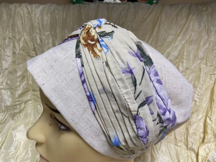 .Летняя бандана-шапка-чалма-косынка плетением в форме чалмы. (регулировка размер. . фото 2