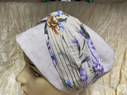 .Летняя бандана-шапка-чалма-косынка плетением в форме чалмы. (регулировка размер. . фото 1