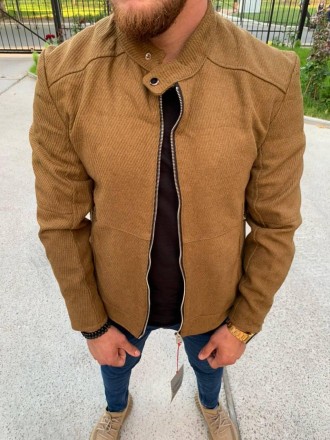 
Куртка мужская весна-осень коричневая без капюшона однотонная молодёжная Турция. . фото 3