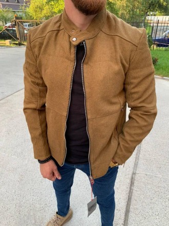 
Куртка мужская весна-осень коричневая без капюшона однотонная молодёжная Турция. . фото 5