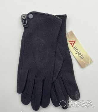  Підліткові рукавички (сенсорні, на махре ) М'які якісні і дуже теплі .Колір - ч. . фото 1