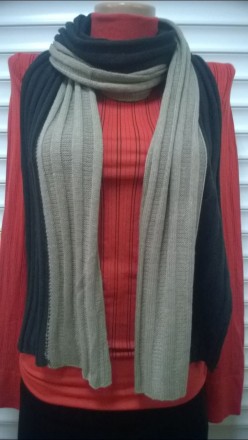  
 мужской двухцветный шарф бежево чёрных тона
 размер : ширина 23см ,длина 185 . . фото 3
