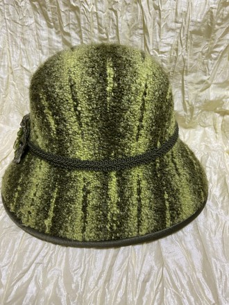 Розмір; 55-57 см. капелюх у зелено-оливкових тонах із середніми крисами 7 см , щ. . фото 3