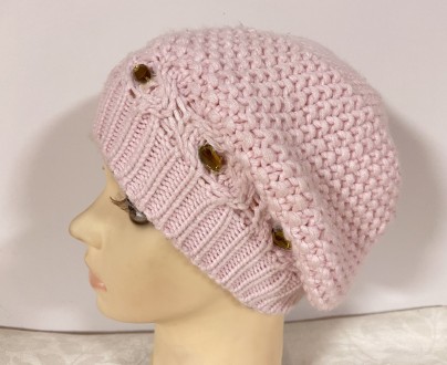  Цвет ― розовый 
Предлагаем женский, одинарный , демисезонный берет-шапку украше. . фото 2
