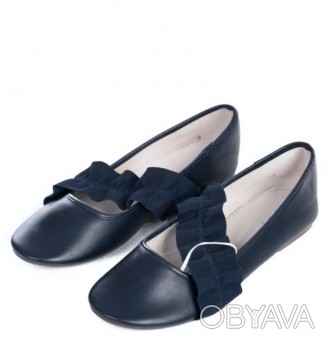 Тёмно синие женские туфли-балетки из мягкой ,комфортной эко кожи с фиксацией сто. . фото 1