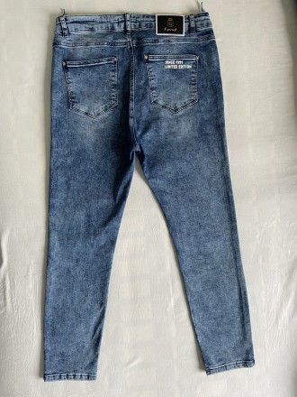 Брендовые джинсы скинни стейчевые коттоновые мужские с заниженной проймой .Цвет . . фото 5