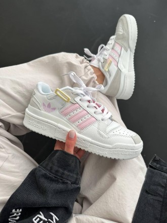 Кроссовки женские белые Adidas Forum 84 Low white Pink 
Женские кроссовки Адидас. . фото 3