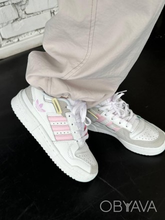 Кроссовки женские белые Adidas Forum 84 Low white Pink 
Женские кроссовки Адидас. . фото 1