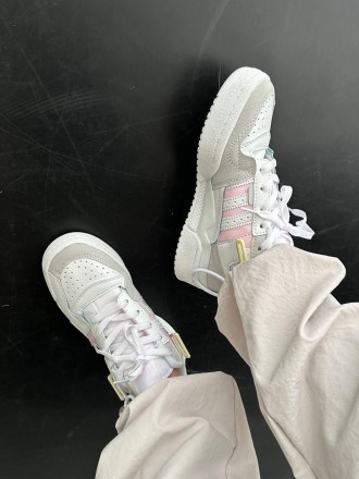 Кроссовки женские белые Adidas Forum 84 Low white Pink 
Женские кроссовки Адидас. . фото 6