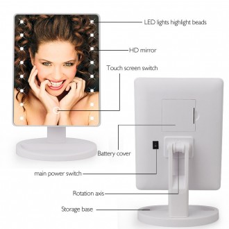 Косметическое настольное зеркало с подсветкой LED для макияжа 20 cветодиодов
LED. . фото 5