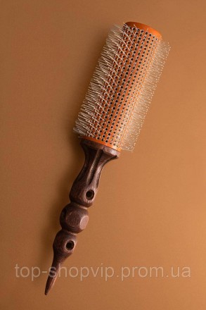 Високоякісний корейський термобрашинг Hot Iron Brush з дерев'яною ручкою. Бараба. . фото 5