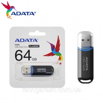 USB-флешка ADATA 64GB C906 Black USB 2.0 — просте та доступне рішення, коли вам . . фото 6