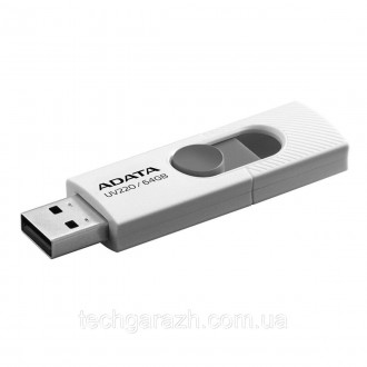 Флешка ADATA UV220 64GB USB 2.0 (AUV220-64G-RWHGY) — просте та доступне рішення,. . фото 2