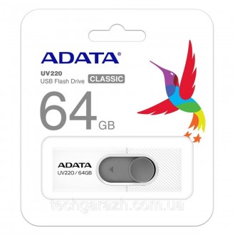 Флешка ADATA UV220 64GB USB 2.0 (AUV220-64G-RWHGY) — просте та доступне рішення,. . фото 4