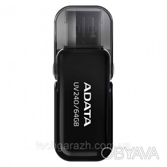 Накопичувач ADATA 64GB UV240 USB 2.0 (AUV240-64G-RBK) — привабливий варіант, якщ. . фото 1