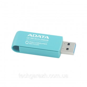 Флешка A-DATA USB 3.2 UC310 Eco 256Gb Green – просте та доступне рішення, якщо в. . фото 4