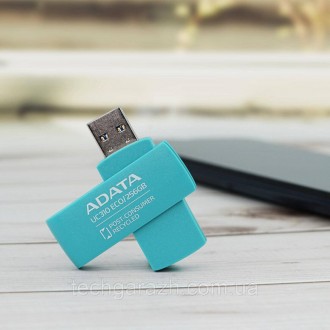 Флешка A-DATA USB 3.2 UC310 Eco 256Gb Green – просте та доступне рішення, якщо в. . фото 8