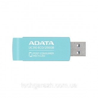 Флешка A-DATA USB 3.2 UC310 Eco 256Gb Green – просте та доступне рішення, якщо в. . фото 3