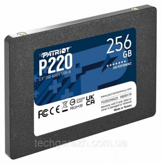 Накопичувач SSD Patriot P220 256GB 2.5" 7mm SATAIII — ідеальне рішення для повся. . фото 3