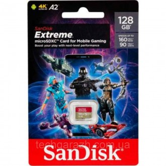 microSDXC (UHS-1 U3) SanDisk Extreme For Mobile Gaming A2 128Gb — карта пам'яті,. . фото 3