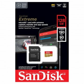 Картка пам'яті SanDisk Extreme A2 128Gb (adapter SD) дозволяє заощаджувати час, . . фото 4