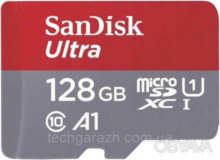 Карти SanDisk Ultra 128Gb class 10 A1 (adapter) сумісні зі смартфонами та планше. . фото 1