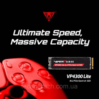Patriot Viper VP4300 Lite 4TB NVMe 2.0 2280 PCIe Gen4 x4 6400/7400 3D TLC — твер. . фото 7