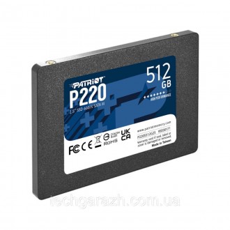 Накопичувач SSD Patriot P220 512GB 2.5" 7mm SATAIII — ідеальне рішення для повся. . фото 3