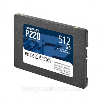 Накопичувач SSD Patriot P220 512GB 2.5" 7mm SATAIII — ідеальне рішення для повся. . фото 4