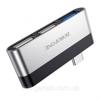 BOROFONE DH1 адаптер USB-C на USB, алюмінієвий сплав, широка сумісність
1. Матер. . фото 3