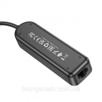 Адаптер Borofone DH6 Erudite 4-in-1 100 Мбіт Ethernet Adapter(Type-C to USB2.0*3. . фото 3
