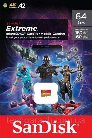 microSDXC (UHS-1 U3) SanDisk Extreme For Mobile Gaming — карта пам'яті, що має к. . фото 3