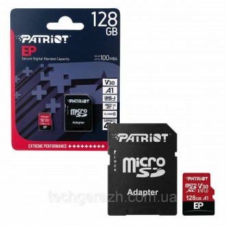 Сучасна MicroSD-карта Patriot EP A1 має 10 клас швидкості та специфікацію V30 A1. . фото 3