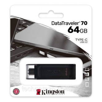 Kingston DataTraveler 70 - це портативний флеш-накопичувач USB-C, який підтримує. . фото 2