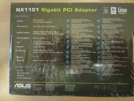 Net card PCI Gigabit ASUS NX1101 новый, в оригинальной упаковке. . фото 3
