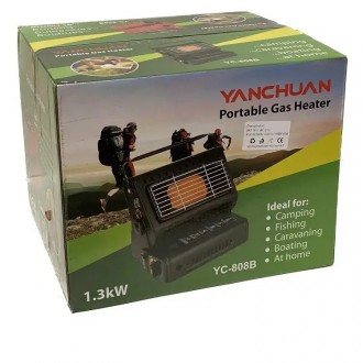 Портативний газовий нагрівач-плита 2 в 1 YANCHUAN YC-808B 1300 ватів під газовий. . фото 6