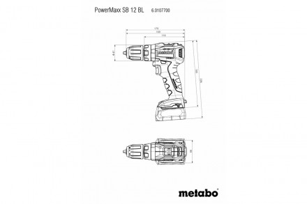 Metabo POWERMAXX SB BL - безщітковий дриль-шурупокрут підвищеної потужності, яки. . фото 3