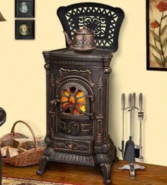 Чугунная печь с варочной поверхностью Ambra Печь буржуйка 9 кВт Экономная печь д. Стрий. фото 1