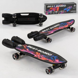 Скейтборд S-00605 Best Board с музыкой и дымом, USB зарядка,
аккумуляторные бата. . фото 4