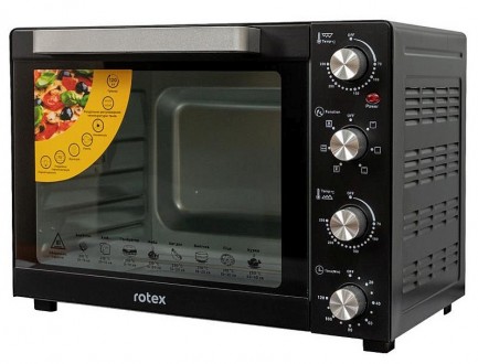 Описание:
Электрическая печь ROTEX ROT650-B / 60 л конвекция, пицца, вертел, под. . фото 3